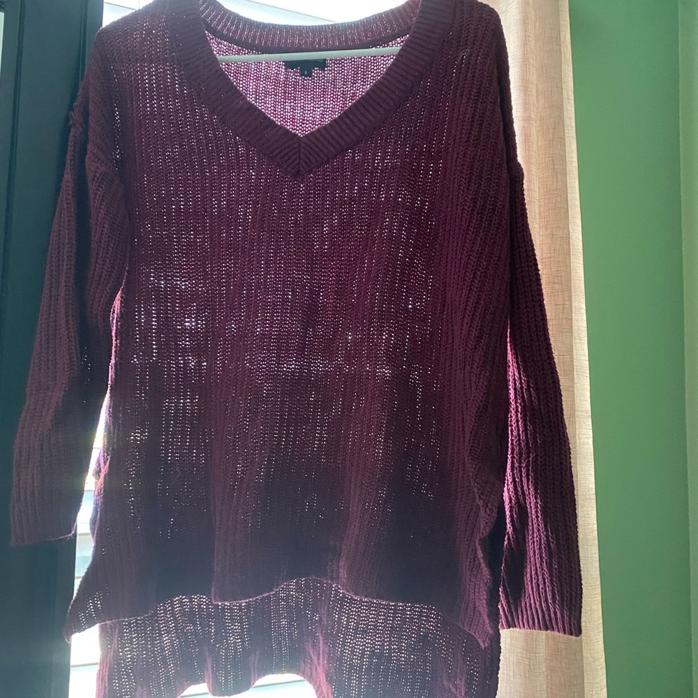 Red high low sweater